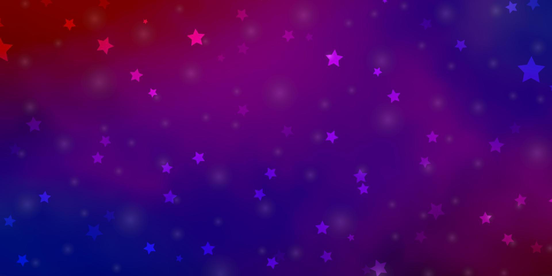 textura de vector azul claro, rojo con hermosas estrellas.