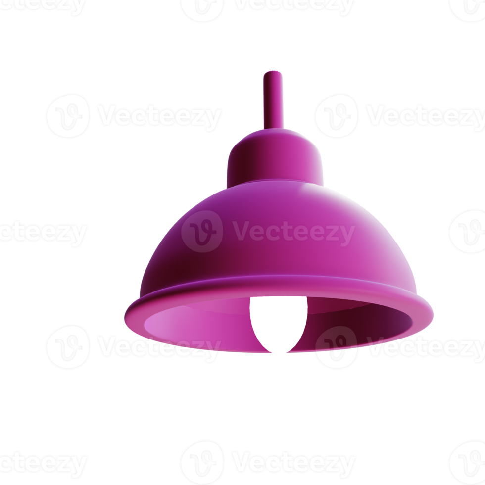 3d render illustration lamp with cup png