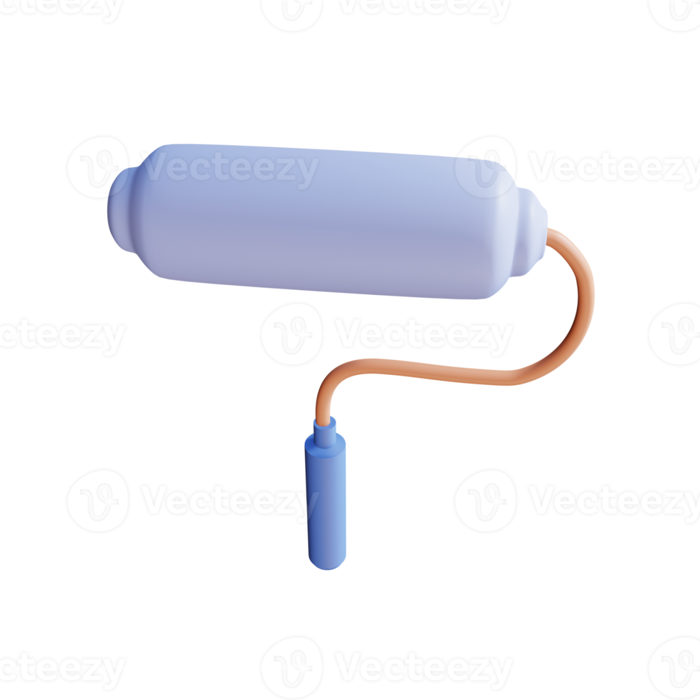 3d render illustration paint roller png