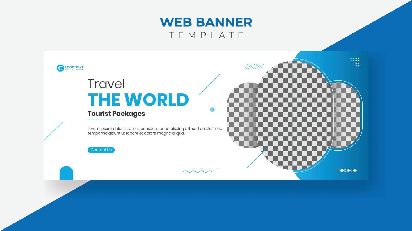 Flat and creative traveling social media web banner template vector