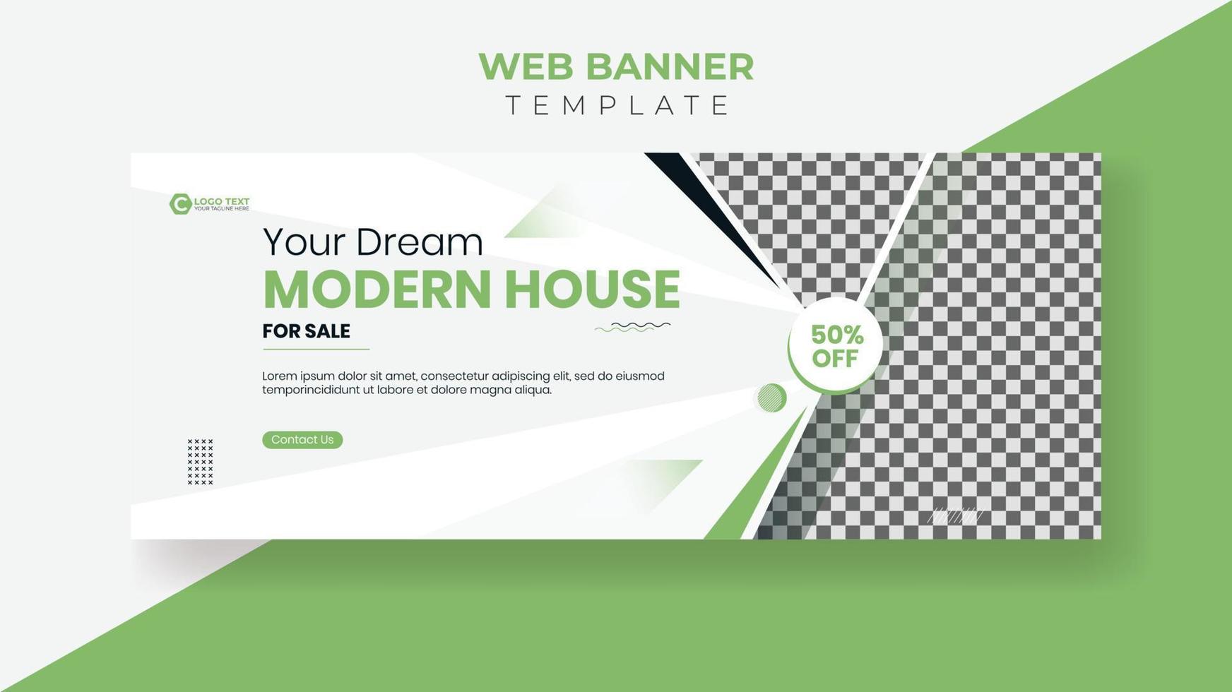 Real estate and modern house social media web banner template vector