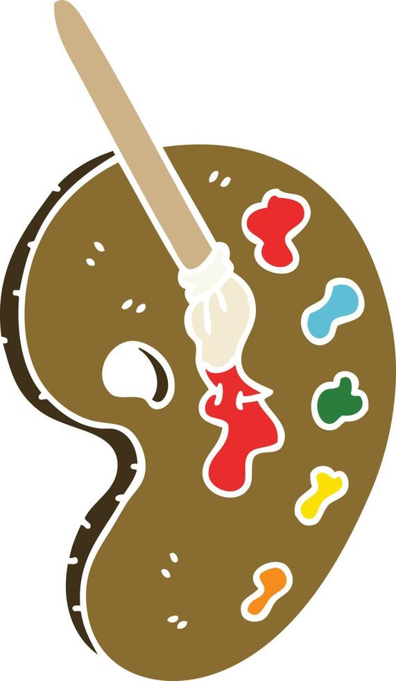 quirky hand drawn cartoon art pallette vector