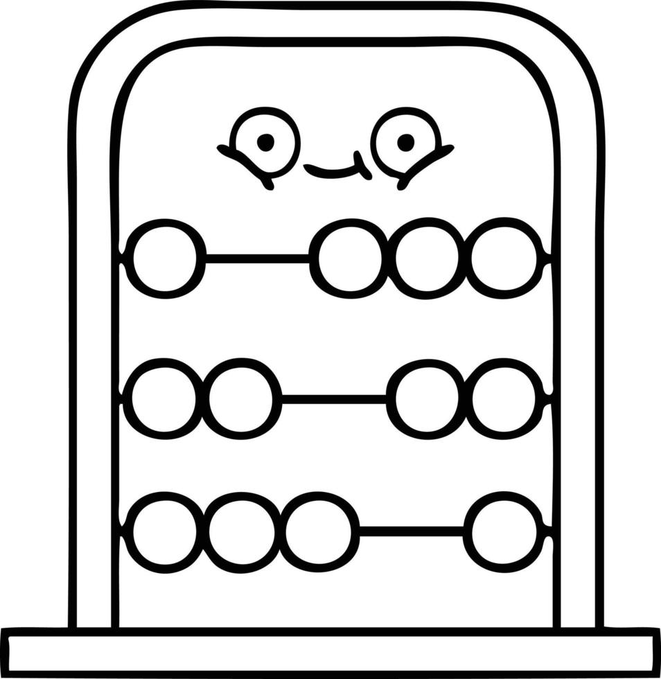 line drawing cartoon abacus vector