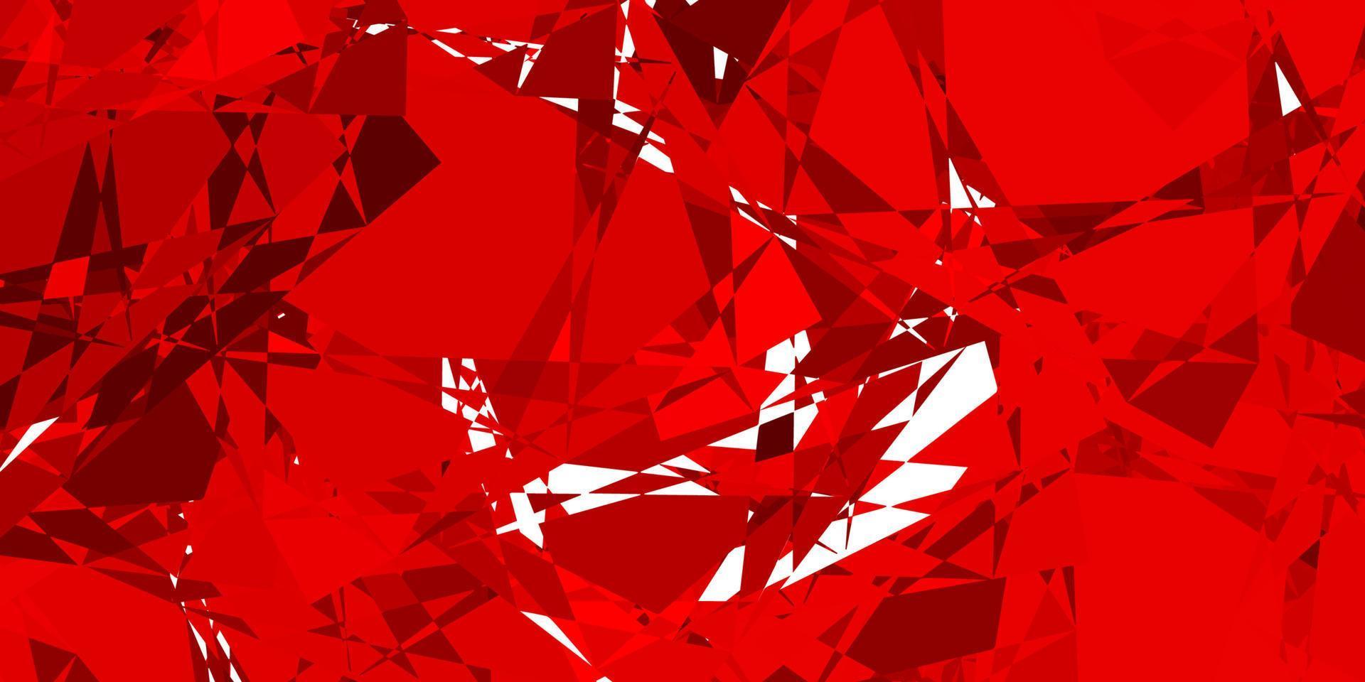 textura de vector rojo claro con triángulos al azar.