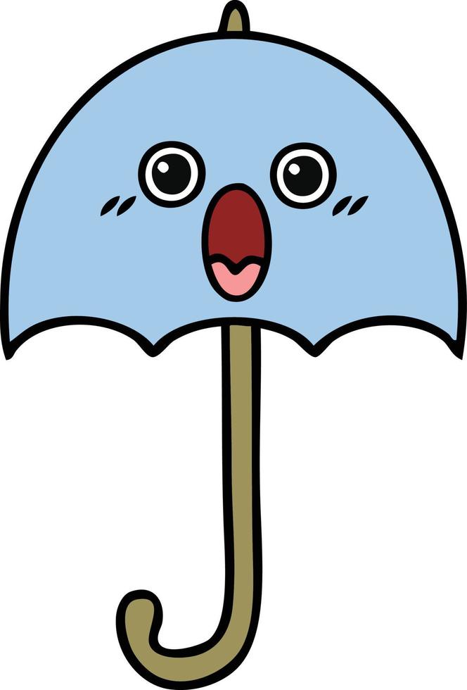 lindo paraguas de dibujos animados vector