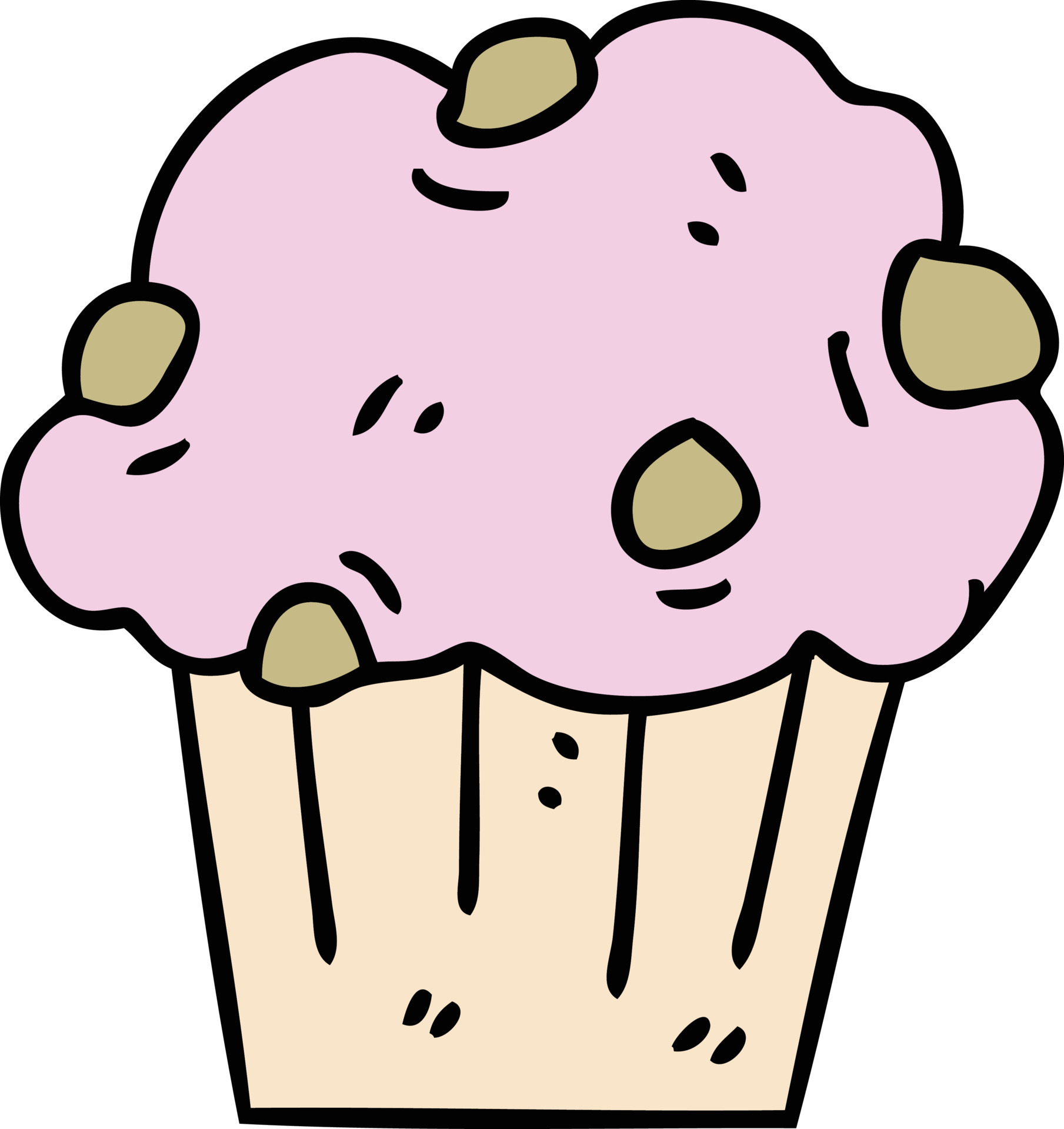 quirky hand drawn cartoon muffin cake 11768022 Vector Art at Vecteezy