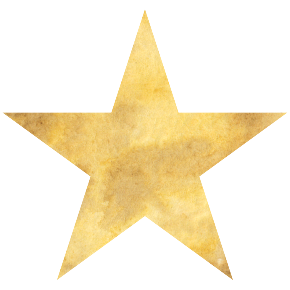 Beautiful watercolor star. Transparent png clipart for design