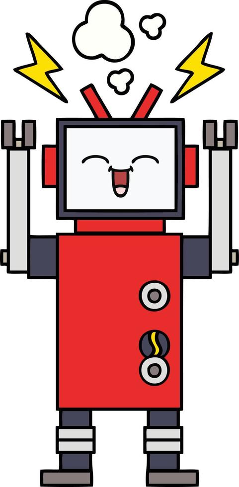 lindo robot de dibujos animados vector