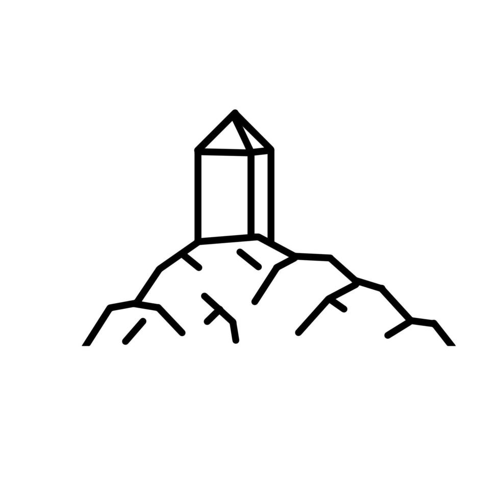 monte arafat. lugar sagrado musulmán. elemento de peregrinación y hajj a la meca. torre blanca en arabia saudita. religión islámica. ilustración de dibujos animados plana vector