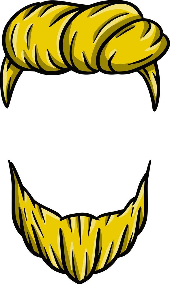 corte de pelo de los hombres de moda. elemento de hipster de cabeza y cara. dibujos animados de chico de pelo dibujado a mano. moda y estilo. logotipo de la barbería. pelo y barba vector