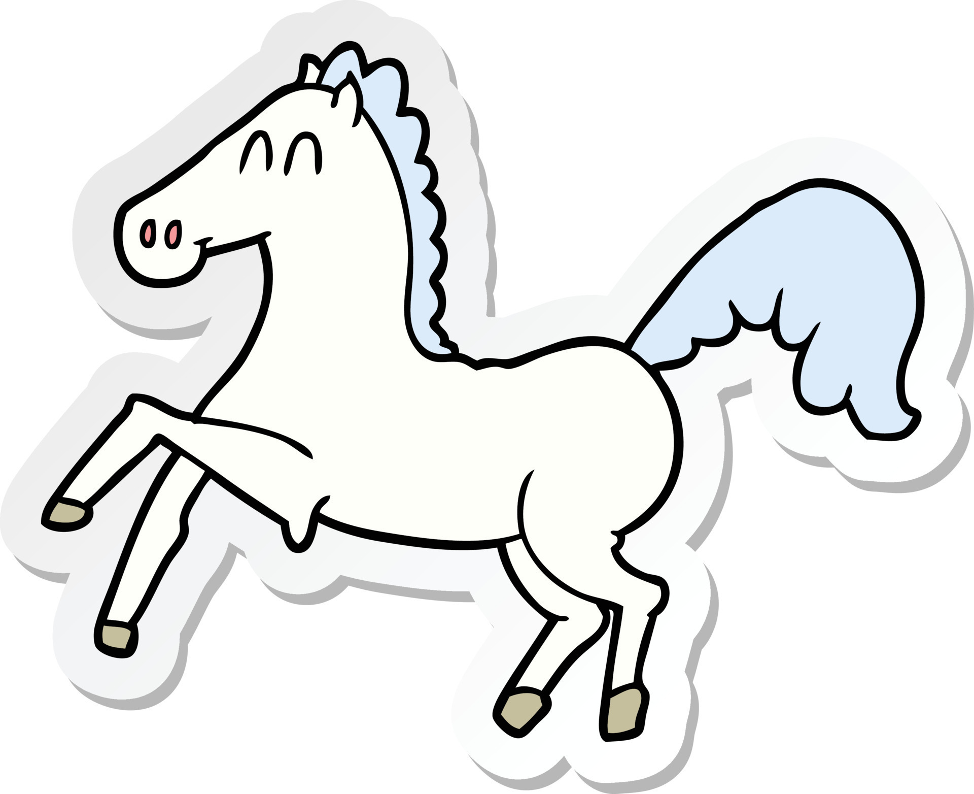 Sticker rearing horse, vector silhouette 