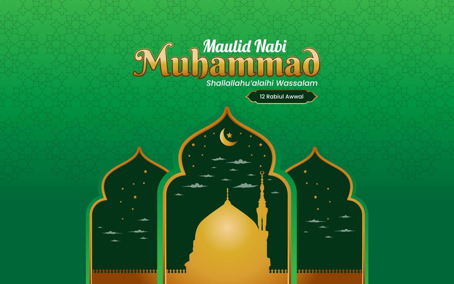 maulid nabi muhammad. diseño de pancartas islámicas vector