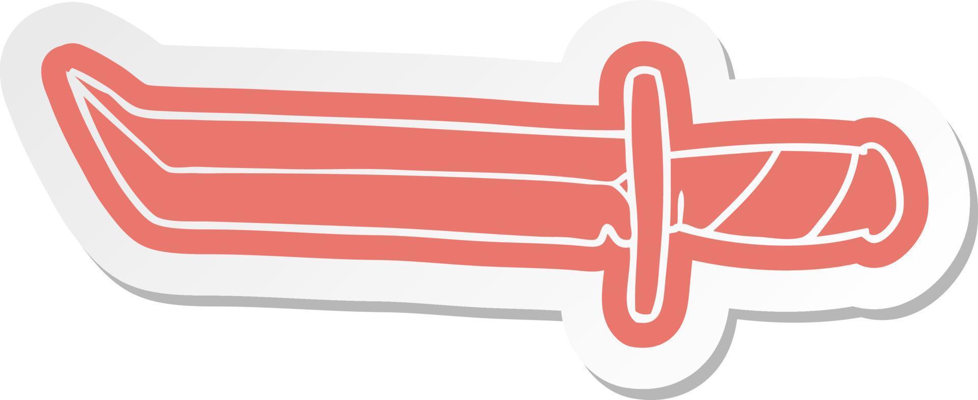 cartoon sticker of a short dagger vector