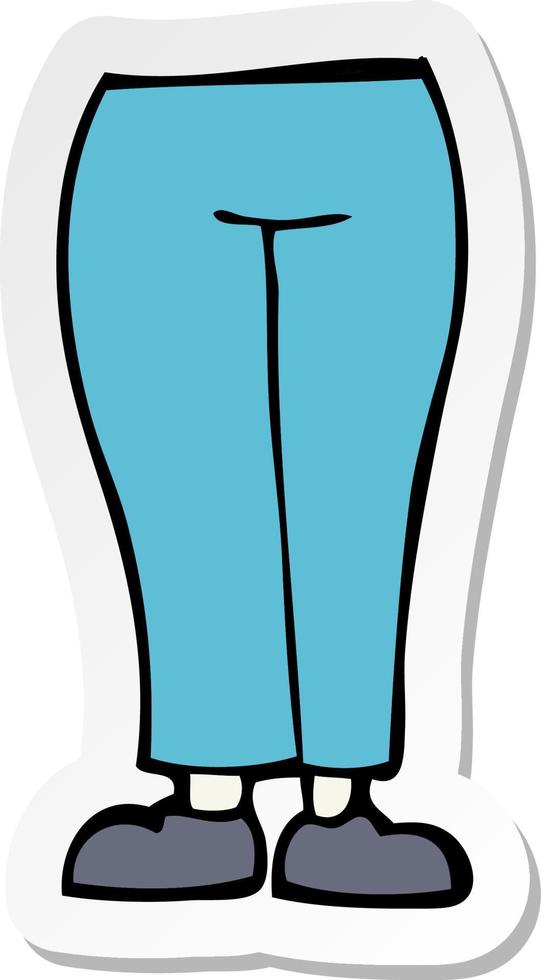 sticker of a cartoon legs vector