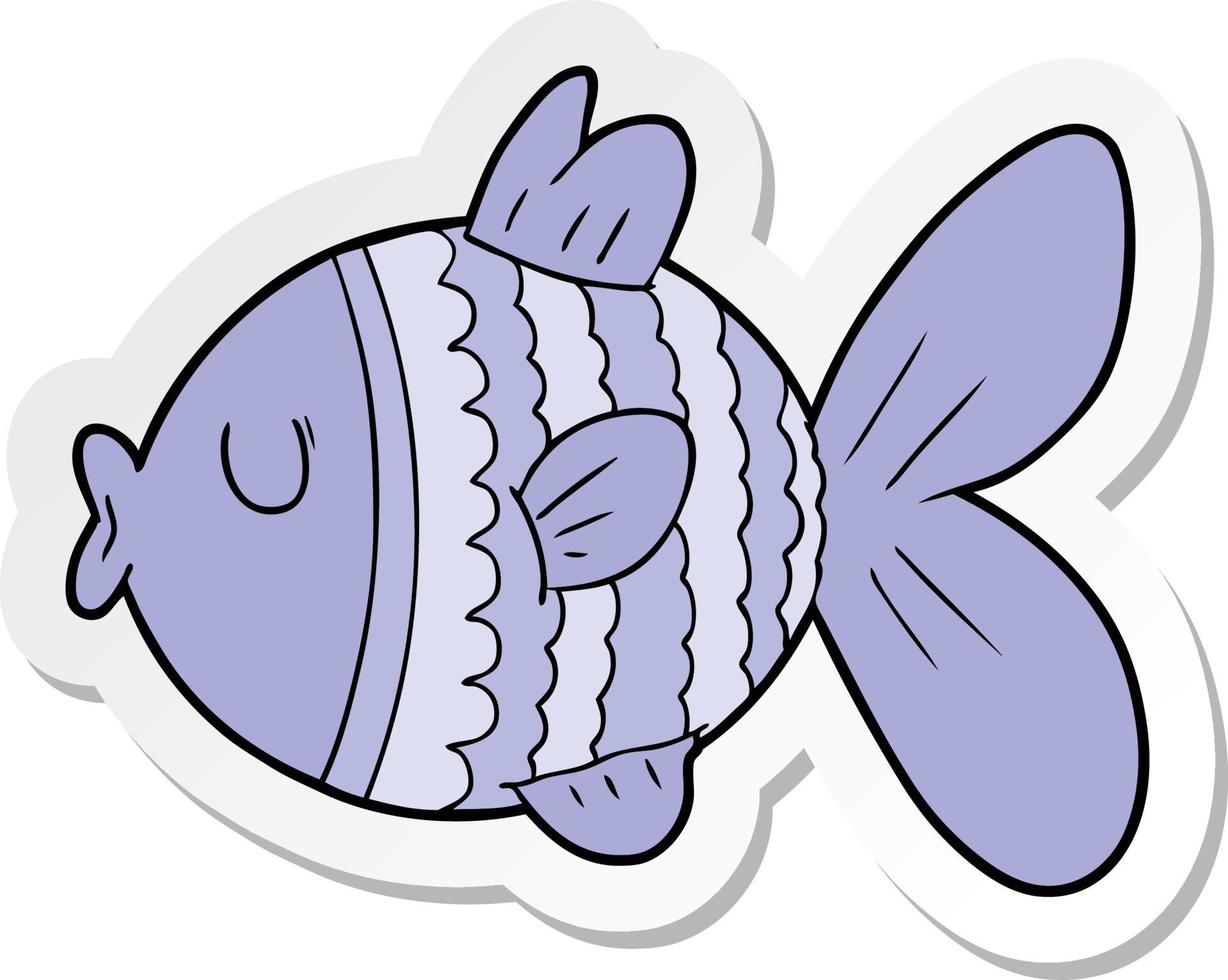 pegatina de un pez de dibujos animados vector