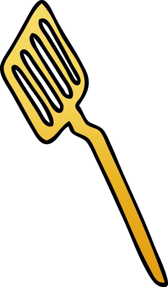 quirky gradient shaded cartoon spatula vector