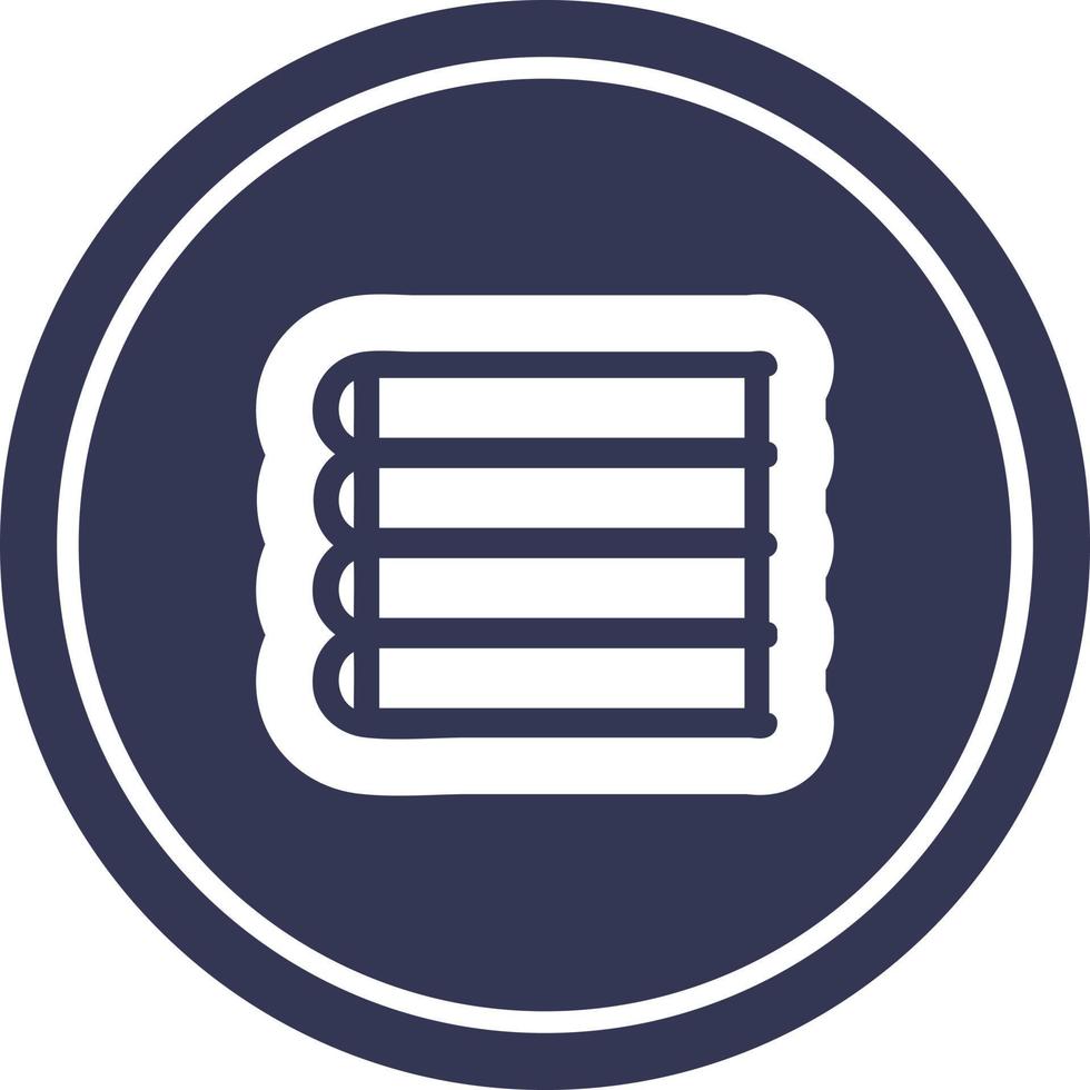 stack of books circular icon vector