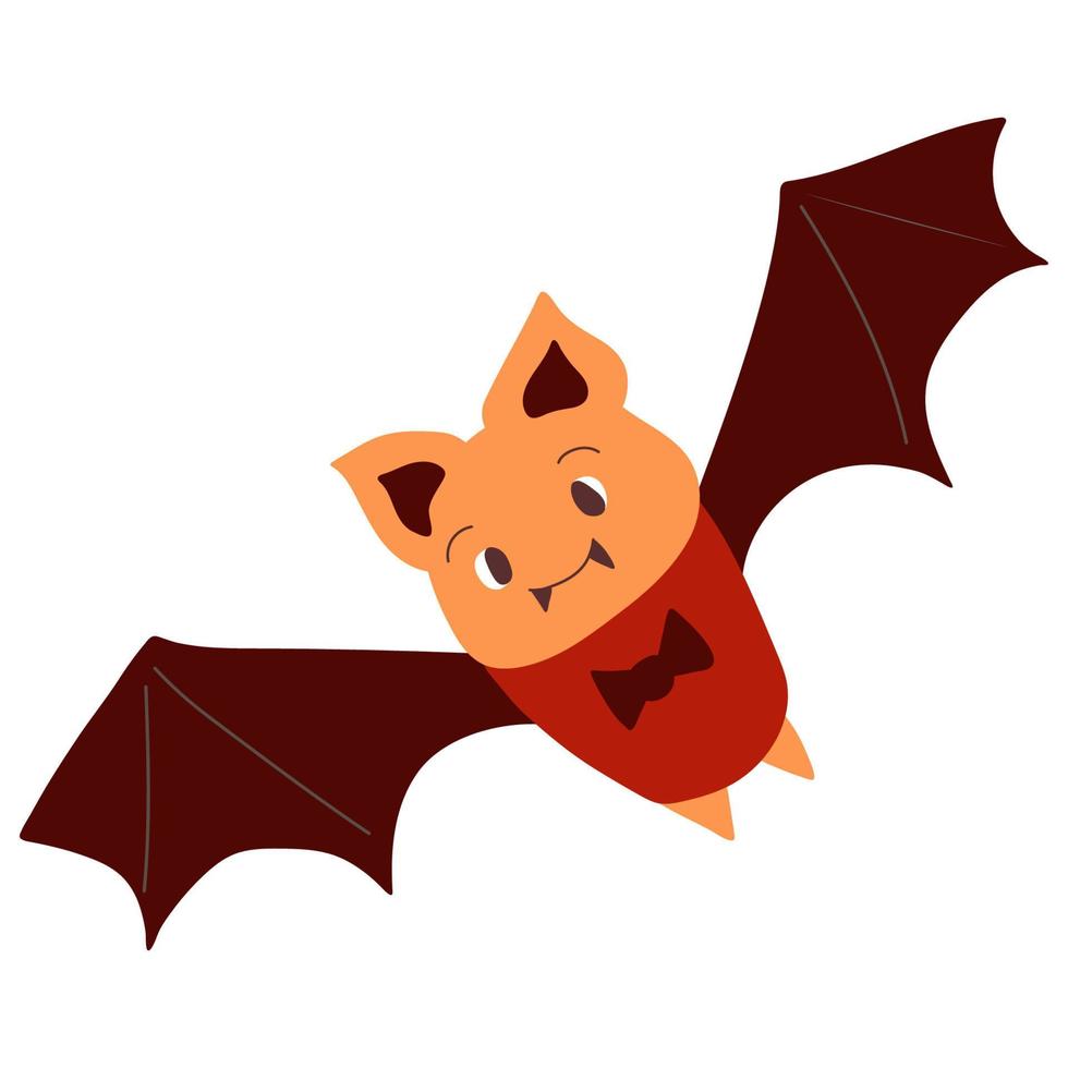 lindo murciélago de garabato de dibujos animados para las vacaciones de halloween. elemento gráfico de diseño único. vector