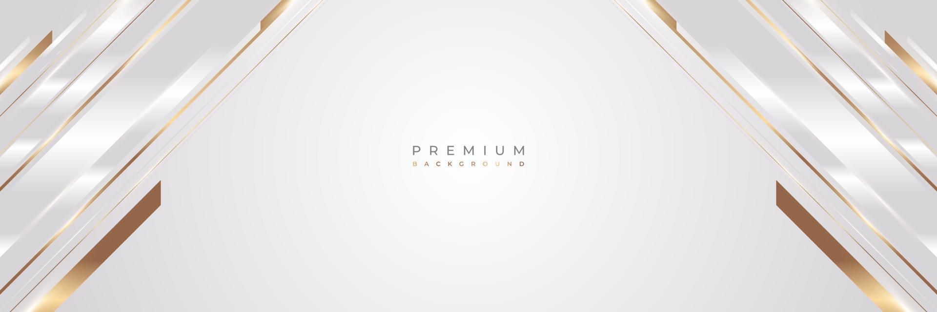 Luxury White and Gold Background with Golden Lines and Paper Cut Style. Premium Gray and Gold Background for Award, Nomination, Ceremony, Formal Invitation or Certificate Design vector