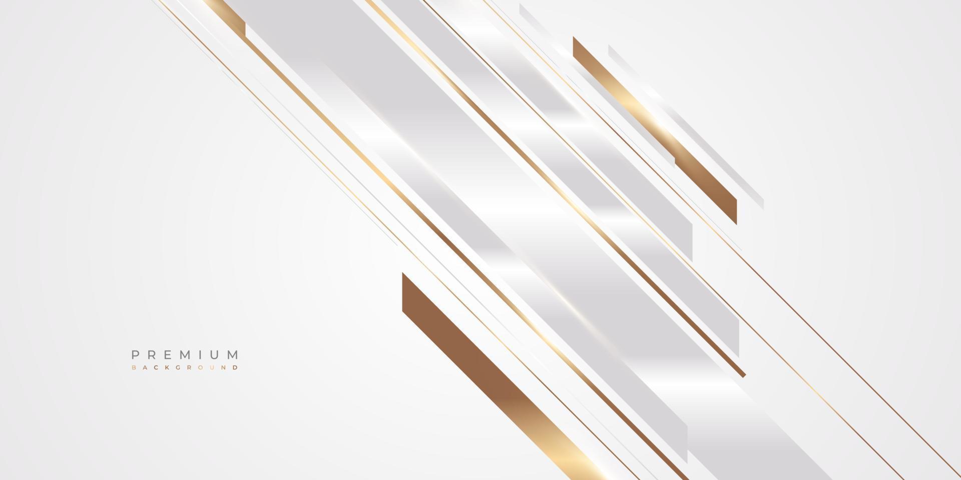 fondo blanco y dorado de lujo con líneas doradas y estilo de corte de papel. fondo gris y dorado de primera calidad para el diseño de premios, nominaciones, ceremonias, invitaciones formales o certificados vector