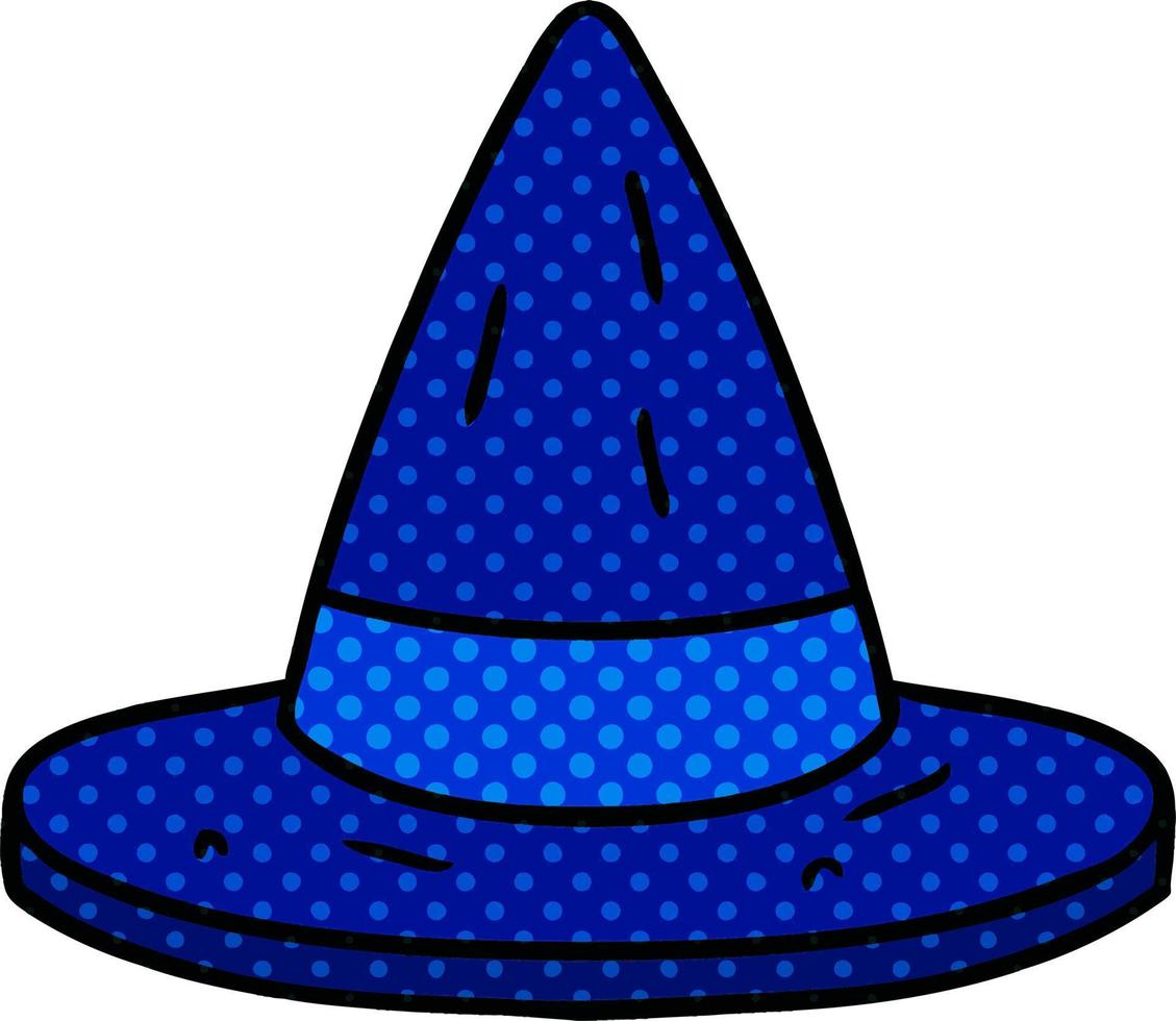 cartoon doodle of a witches hat vector