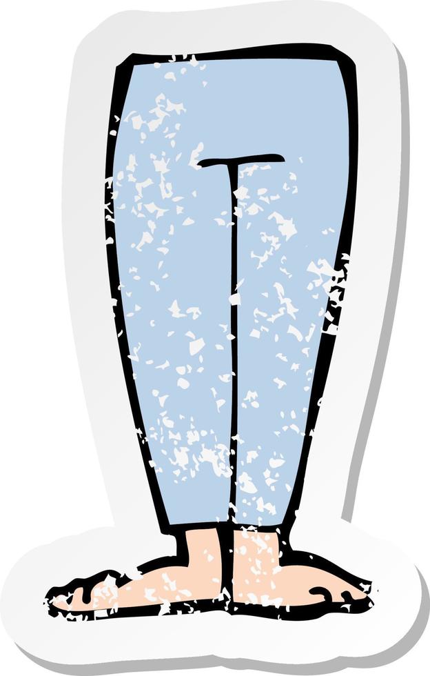 retro distressed sticker of a cartoon legs vector