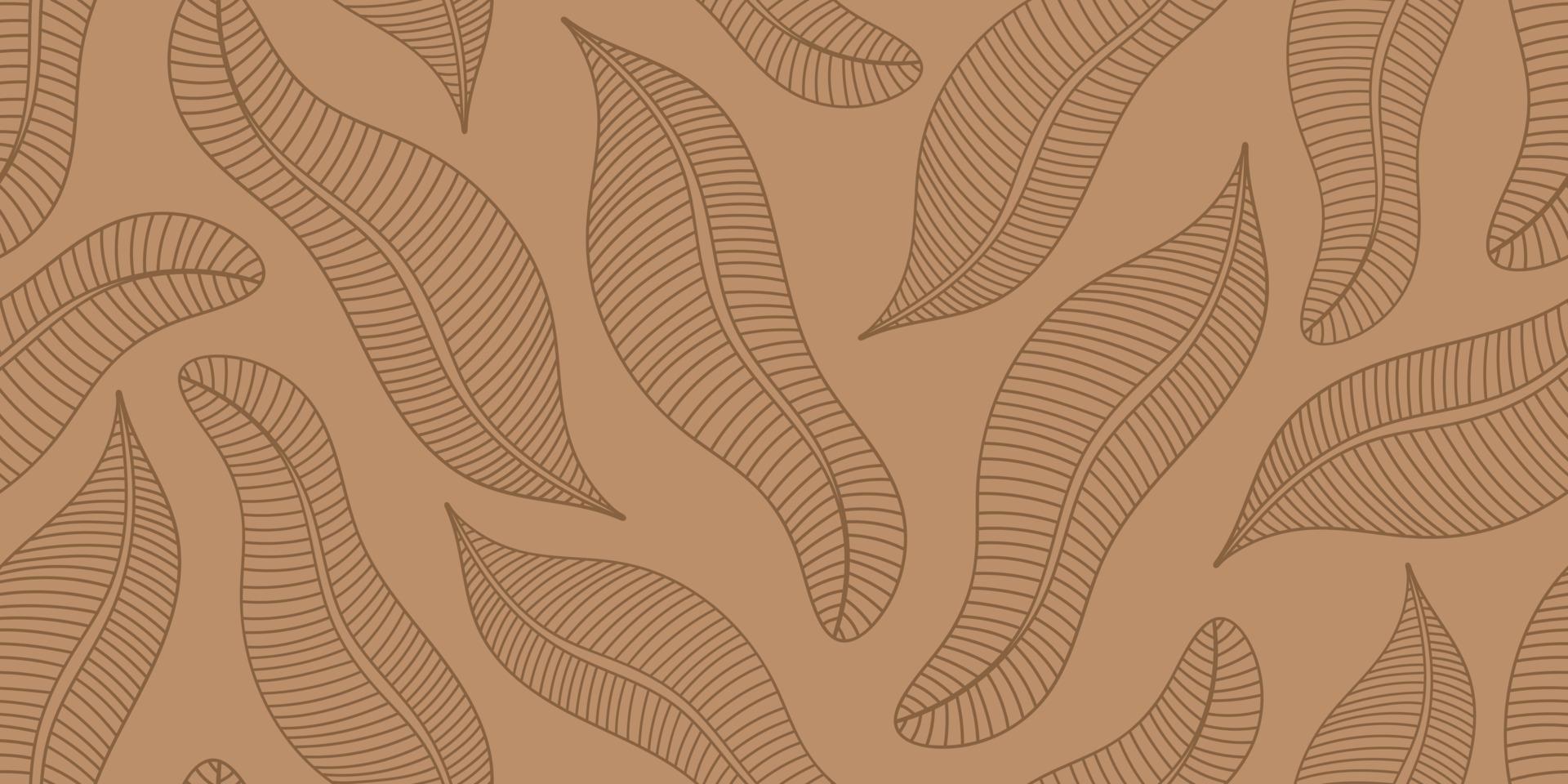 banner beige transparente de vector con hojas de plátano marrón
