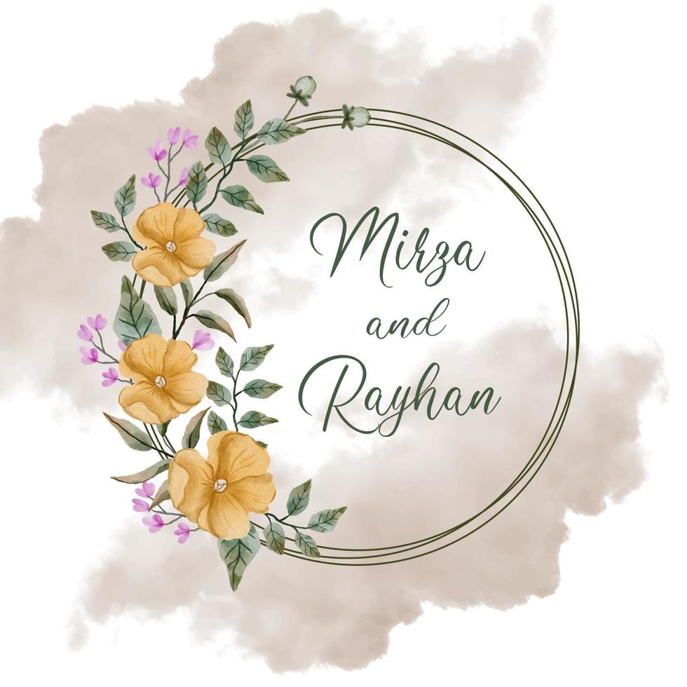 an elegant watercolor flower frame vector
