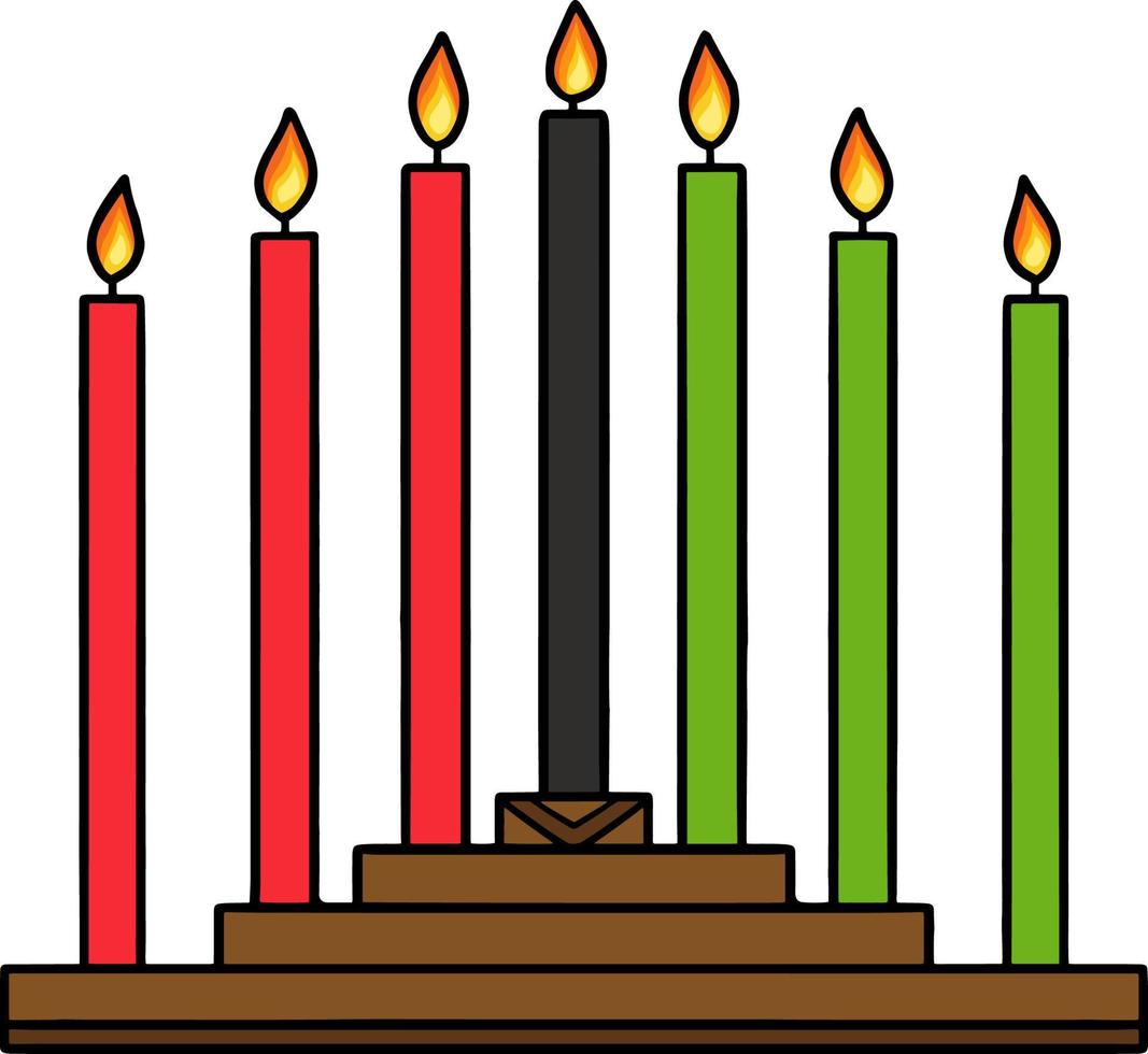 Kwanzaa Kinara Cartoon Colored Clipart vector