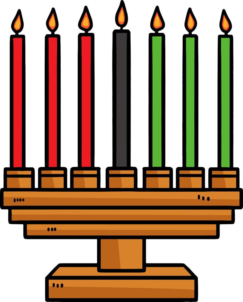 kwanzaa kinara dibujos animados clipart de colores vector