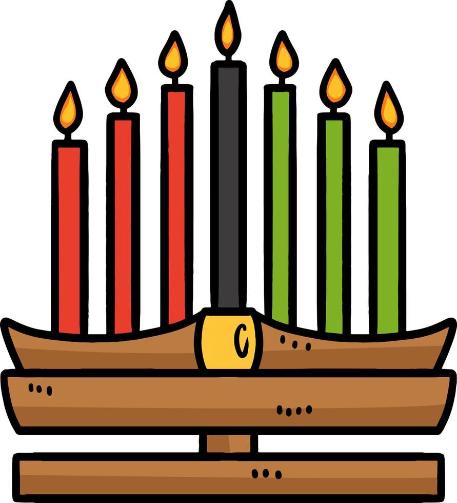 Kwanzaa Kinara Cartoon Colored Clipart vector
