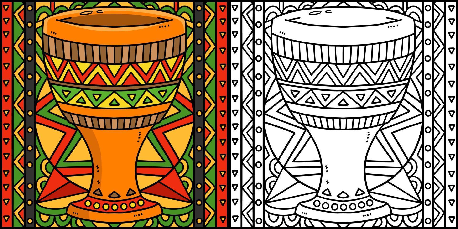 Ilustración de página para colorear de taza de unidad de kwanzaa vector