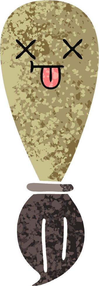 retro illustration style cartoon paint brush vector