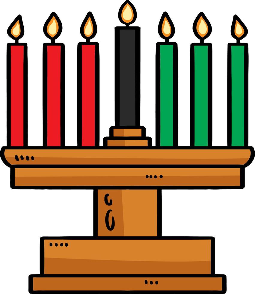 Kwanzaa Kinara Cartoon Colored Clipart vector
