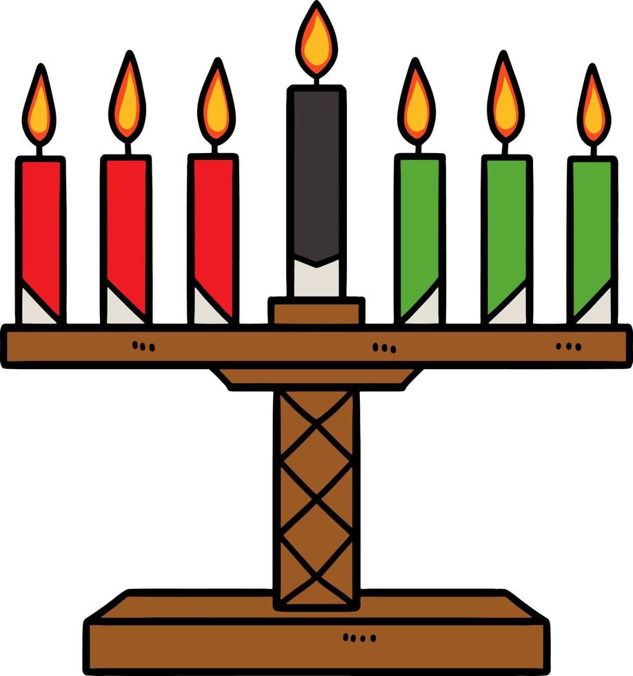 Kwanzaa Kinara Cartoon Colored Clipart vector