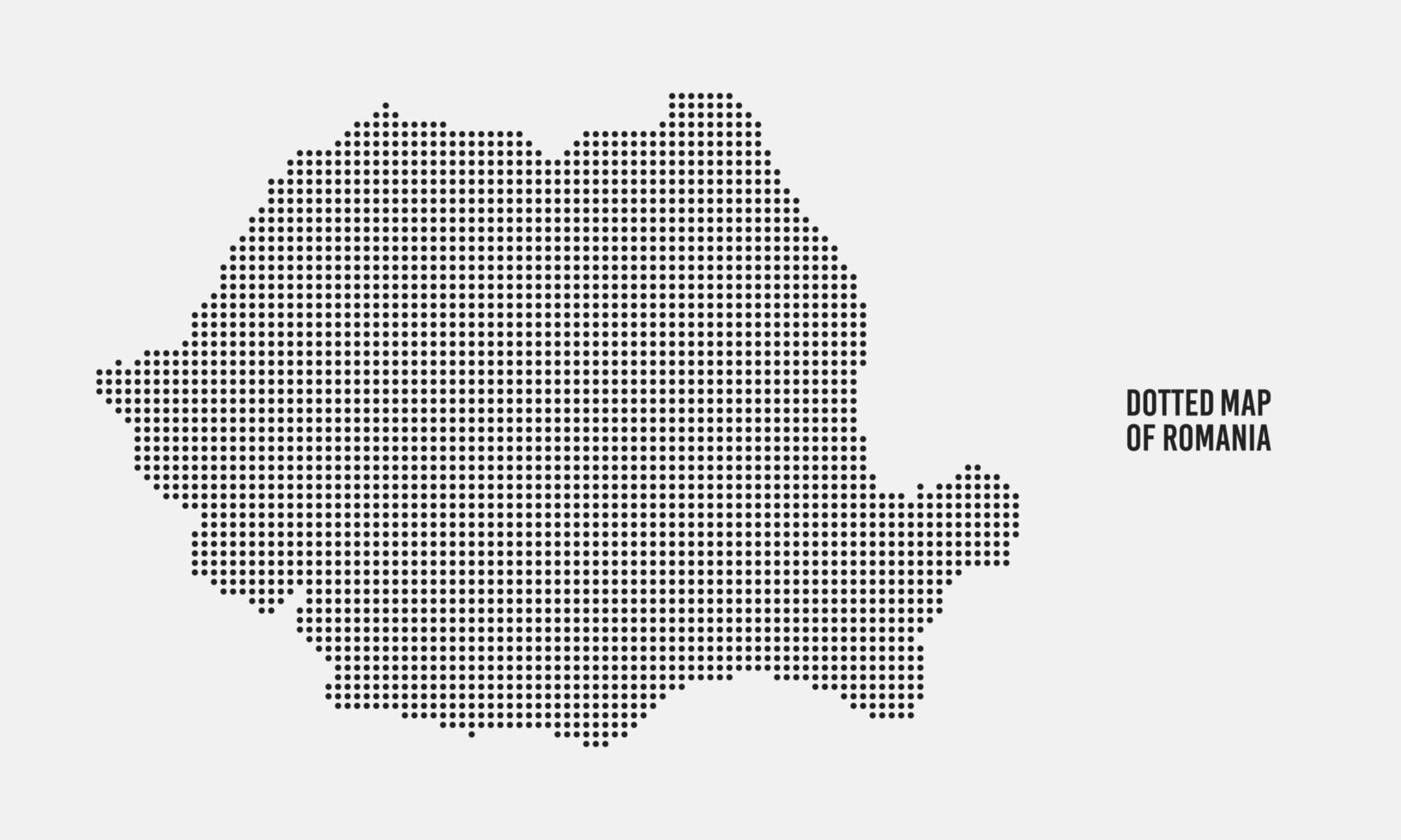 Romania Map Silhouette with Simple Black Dotted Style vector