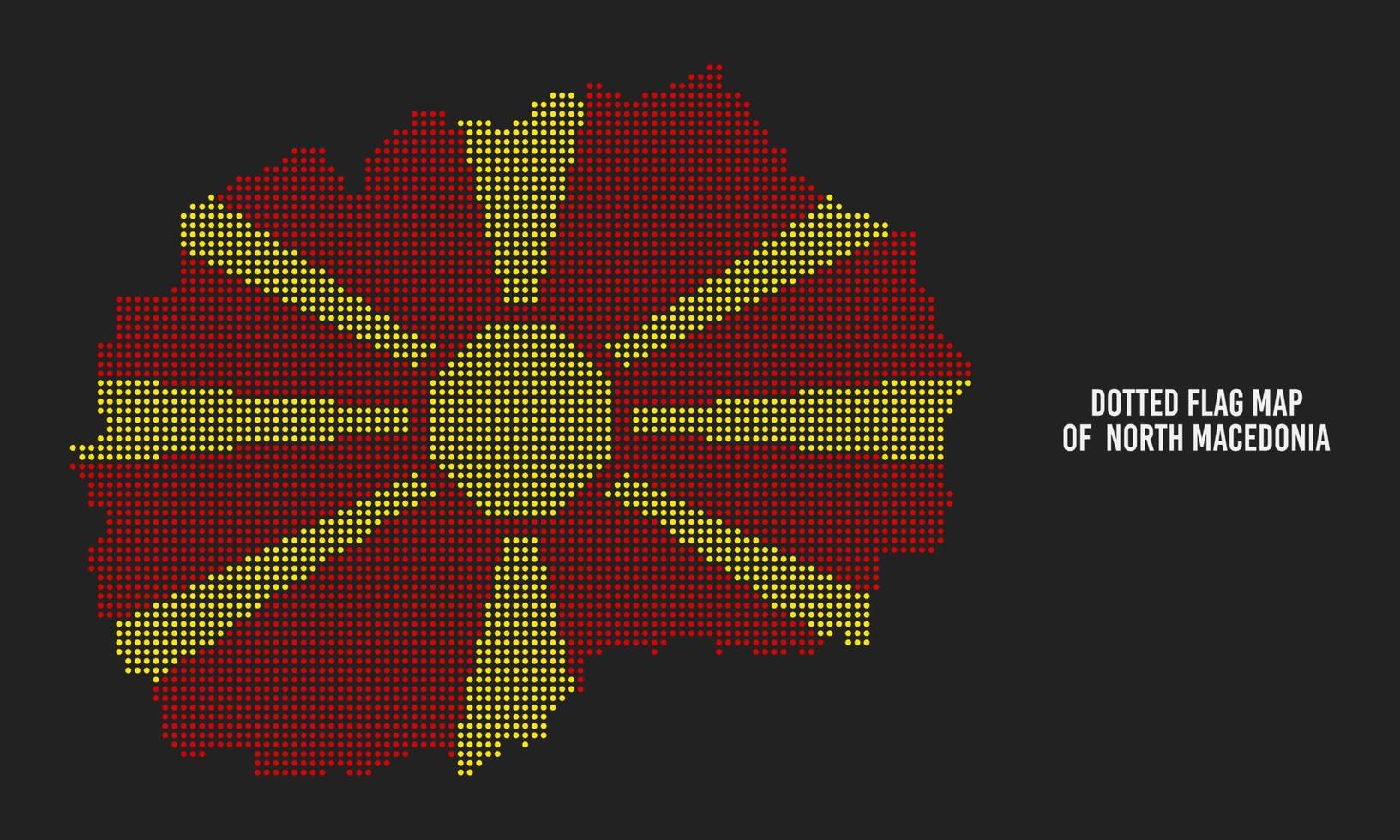 Halftone Dotted Style Dotted Flag Map of North Macedonia vector
