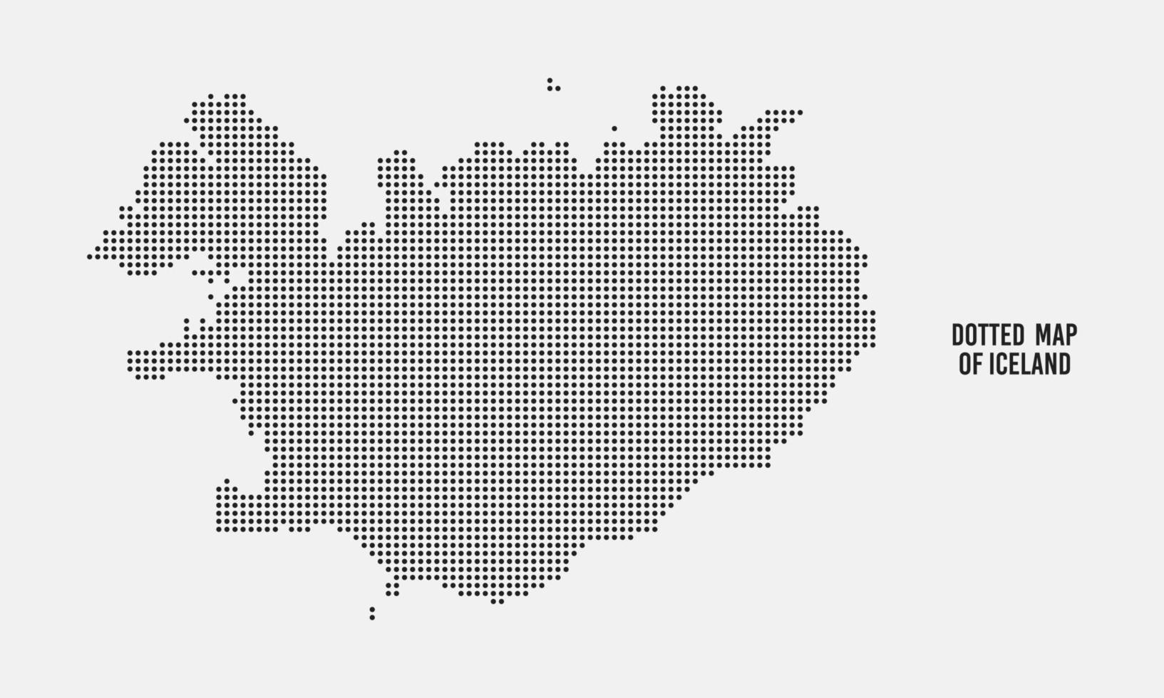 silueta de mapa de islandia con estilo simple de puntos negros vector