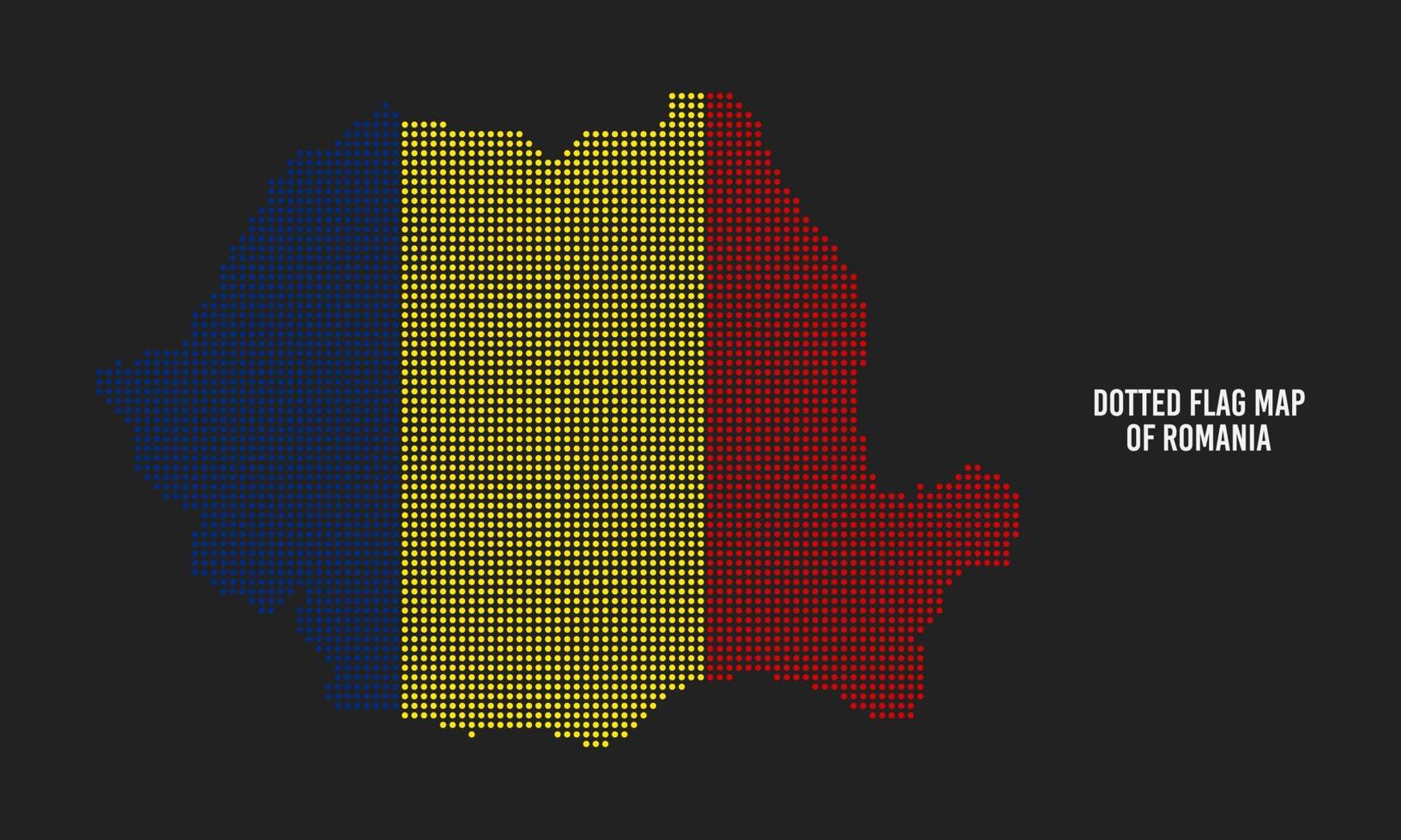 Halftone Dotted Style Flag Map of Romania vector