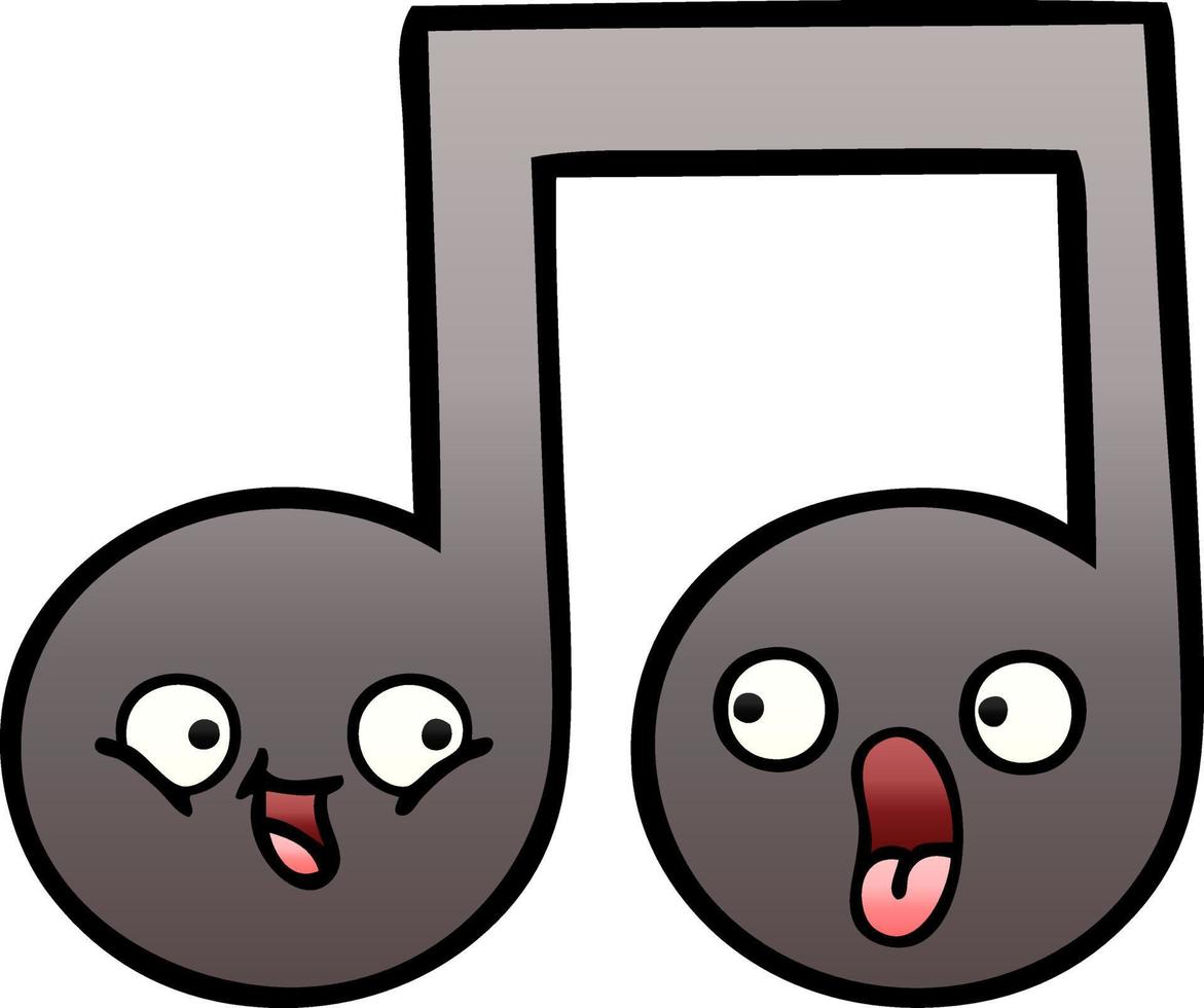 gradient shaded cartoon musical note vector