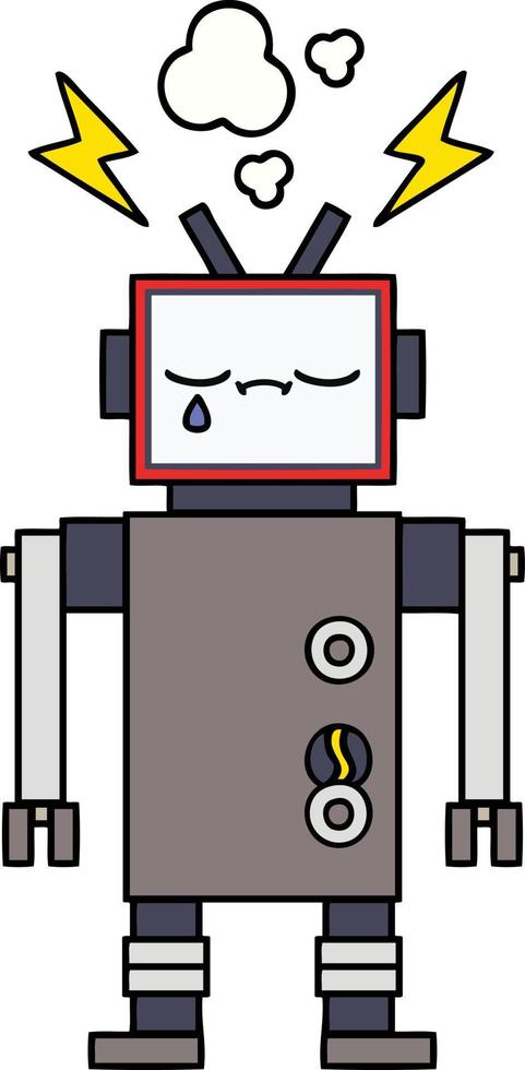 cute cartoon robot vector