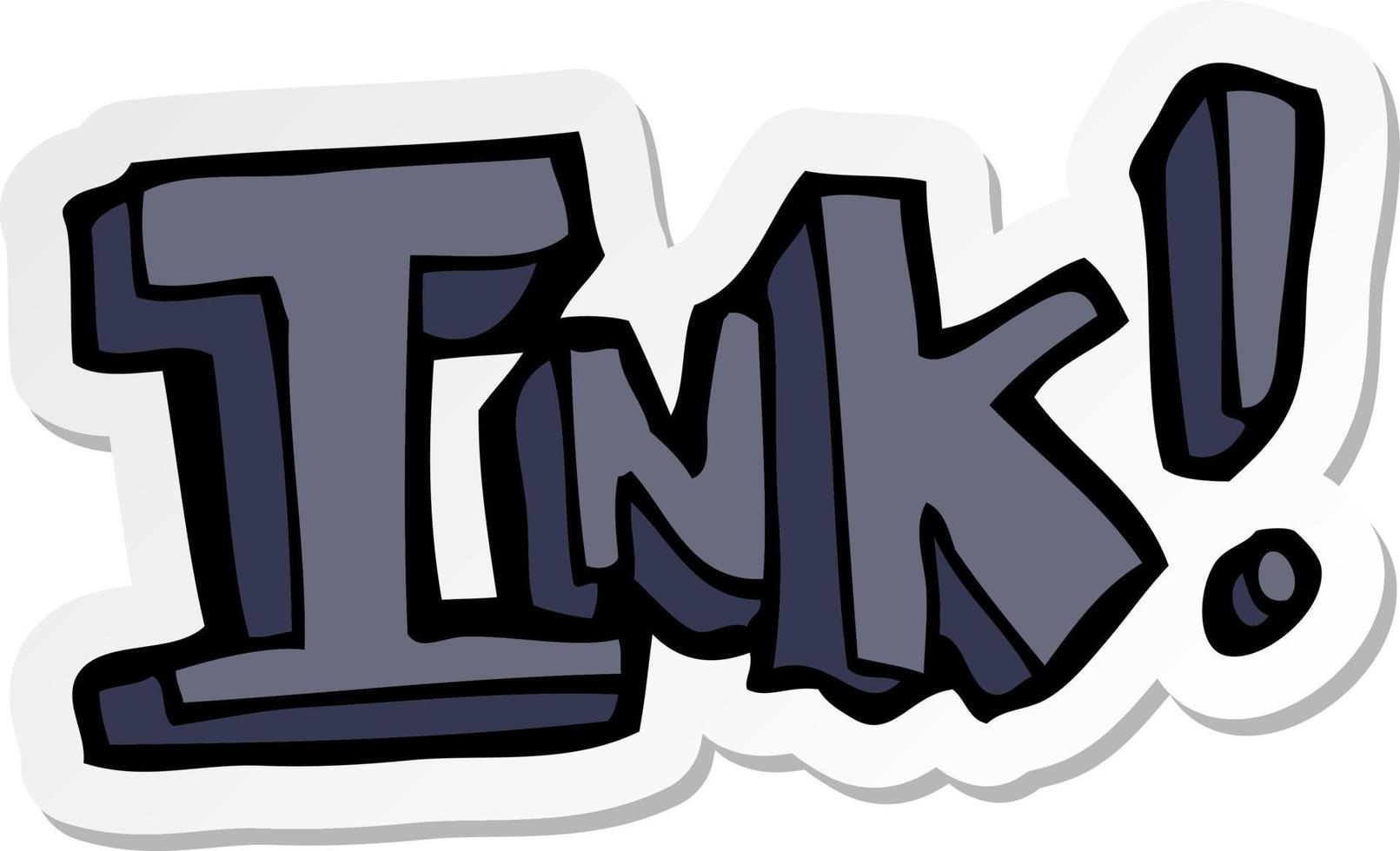 sticker of a ink cartoon vector