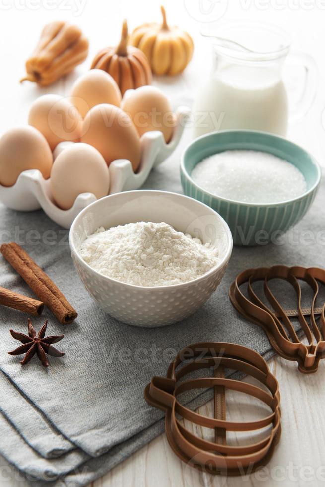 Preparing dough for baking photo