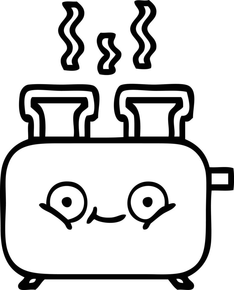 line drawing cartoon of a toaster vector
