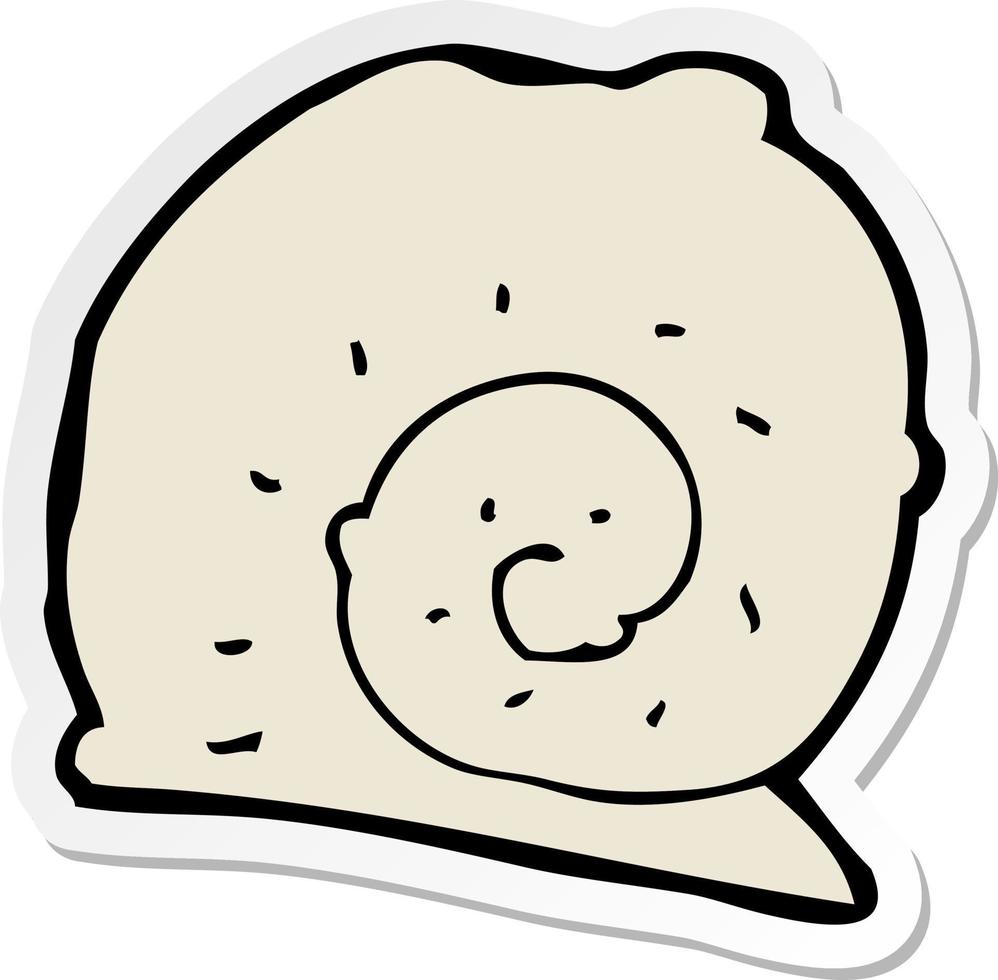 sticker of a cartoon snail shell vector