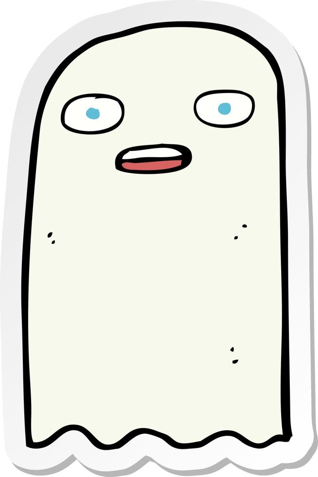 sticker of a funny cartoon ghost vector