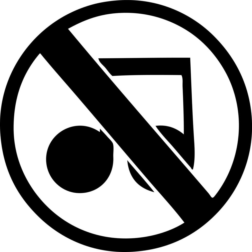 flat symbol no music sign vector