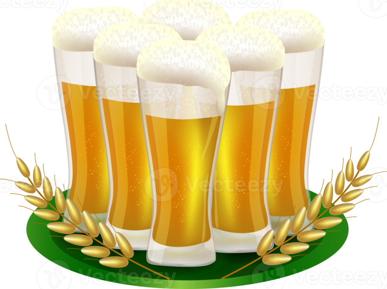 cinco copos de cerveja png