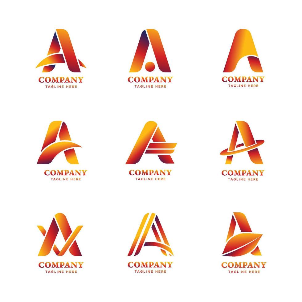 colección de logotipos alfabéticos para empresas y empresas vector