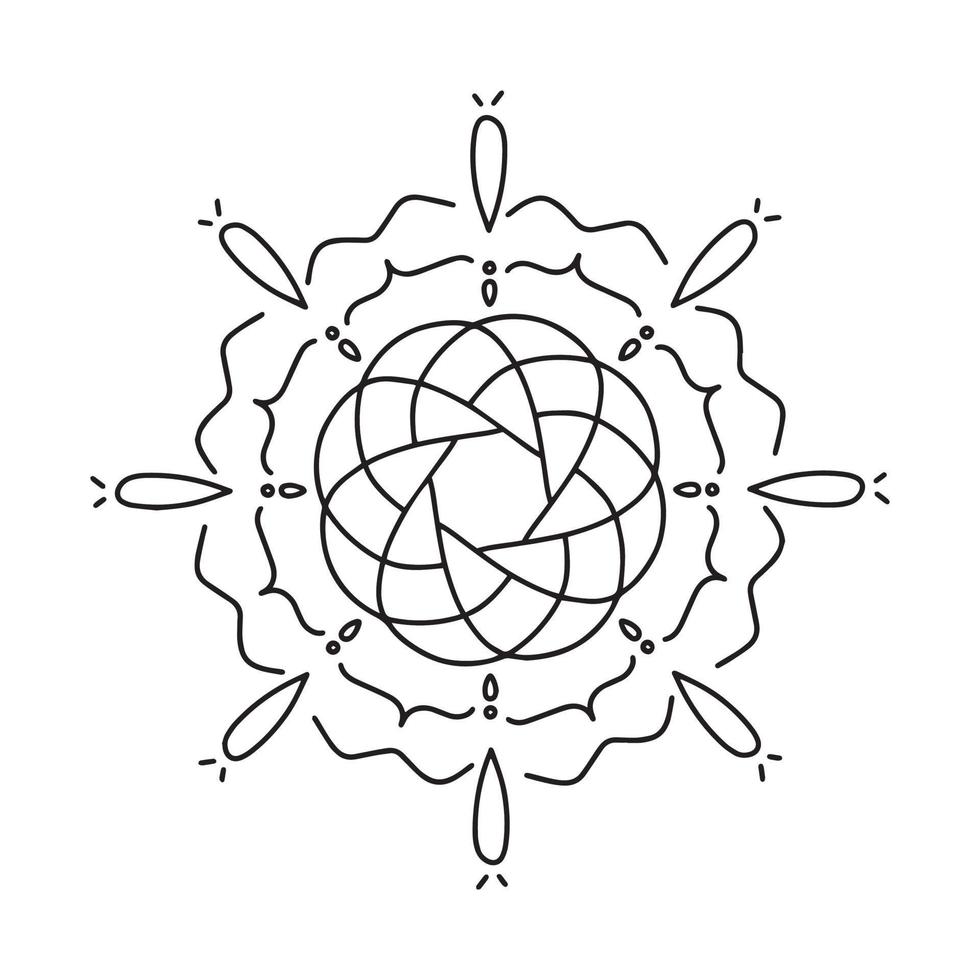 Circular mandala black and white pattern, decorated with Bohemian cool mandala art, henna flowers, Mehndi rite and monochrome symmetric. Coloring book page mandal, Anti-stress therapy. vector